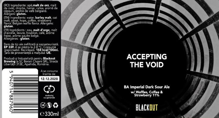Accepting the Void - Blackout Brewing Strong Ale - American 330ml - 1