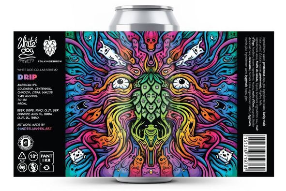 Drip (Folkingebrew collab) - White Dog Brewery IPA - American 440ml - 1