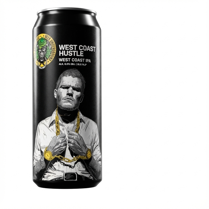 West Coast Hustle - Piwne Podziemie / Beer Underground IPA - American 500ml - 1
