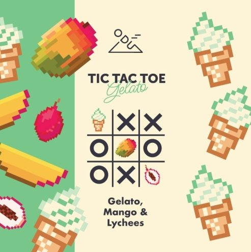 Tic Tac Toe Gelato, Mango & Lychees