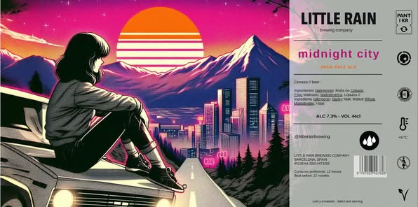 Midnight City - Little Rain Brewing Company IPA - New England / Hazy 440ml - 1