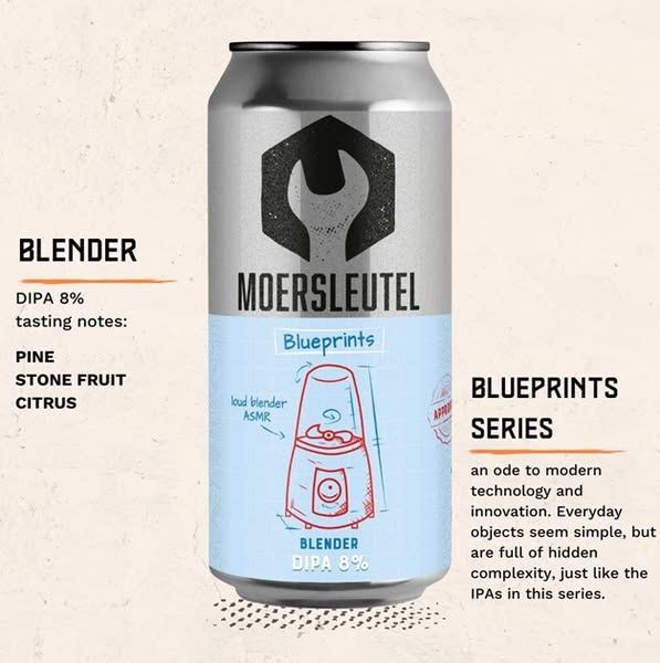 Blender - Moersleutel Craft Brewery IPA - Imperial / Double New England / Hazy 440ml - 1