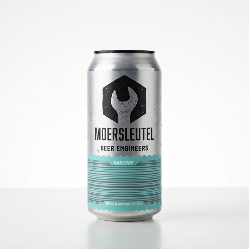 Barcode Silver & Aquamarine - Moersleutel Craft Brewery Stout - Imperial / Double 440ml - 1