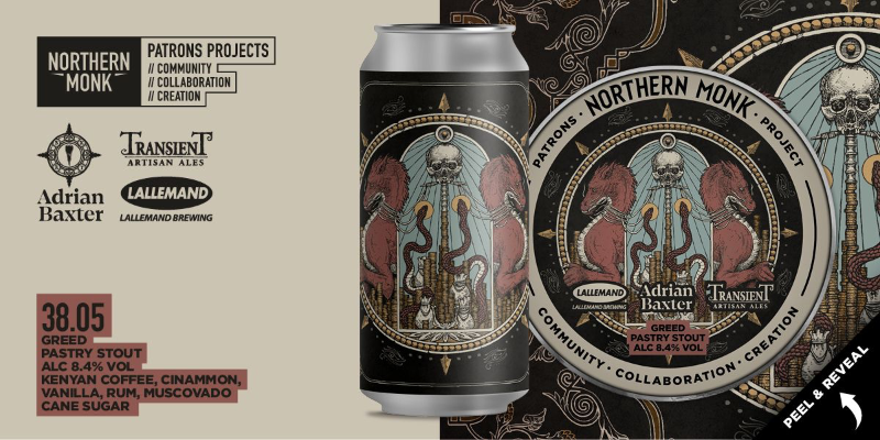 Patrons Project 38.05: Adrian Baxter - Transient: Greed - Northern Monk Stout - Imperial / Double Pastry 440ml - 1