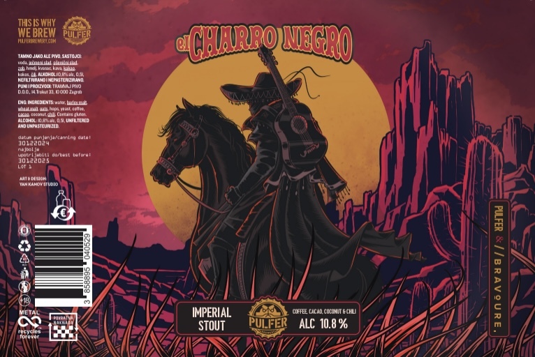 Charro Negro - Pulfer Brewery Stout - Imperial / Double 500ml - 1