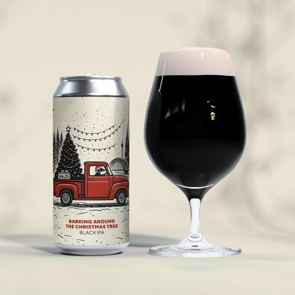 Barking Around The Christmas Tree - Lieber Waldi IPA - Black / Cascadian Dark Ale 440ml - 1