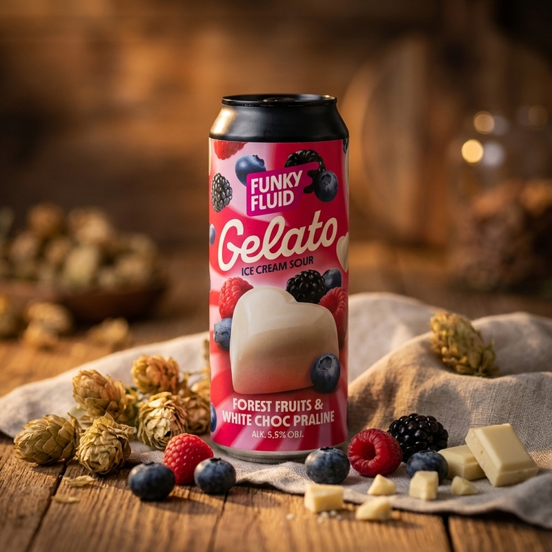 Gelato: Forest Fruits White Choc Praline - Funky Fluid Sour - Smoothie / Pastry 500ml - 2