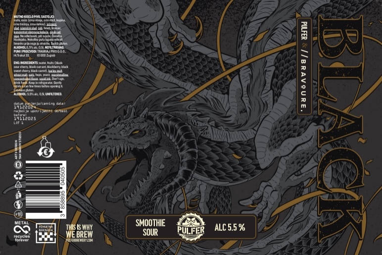Black - Pulfer Brewery Sour - Smoothie / Pastry 500ml - 1