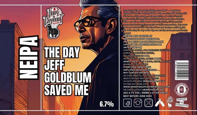 The Day Jeff Goldblum Saved Me - Bang The Elephant Brewing Co IPA - New England / Hazy 440ml - 1