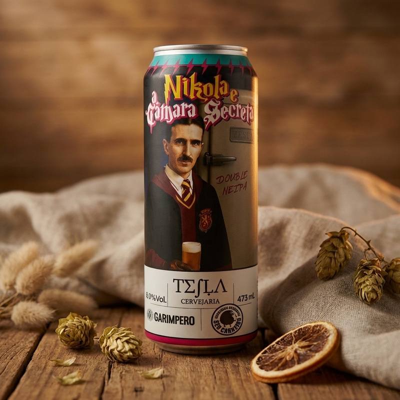 Nikola e a Câmara Secreta - Tesla Cervejaria IPA - Imperial / Double New England / Hazy 440ml - 1