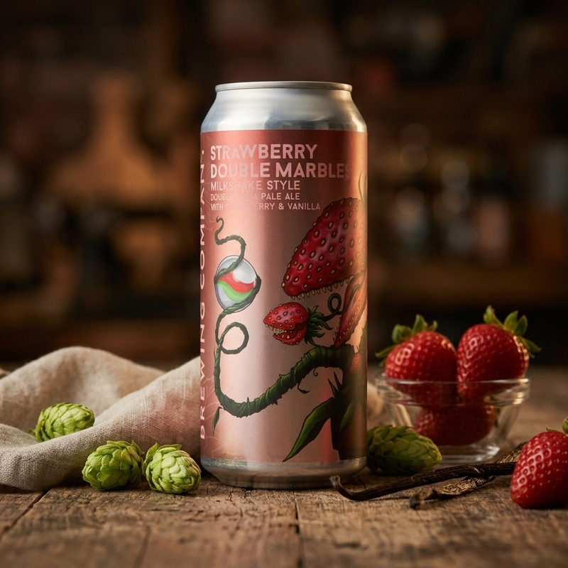 Strawberry Double Marbles - More Brewing Company IPA - Imperial / Double Milkshake 473ml - 1
