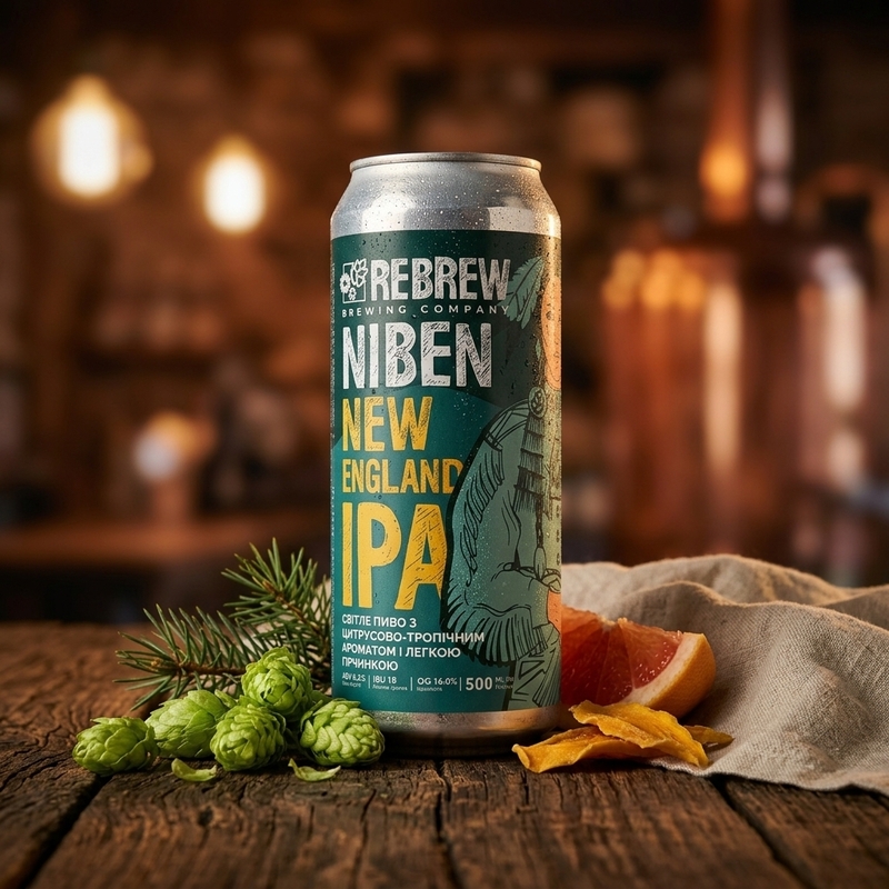 Niben Simcoe & Mosaic - Rebrew IPA - New England / Hazy 500ml - 1