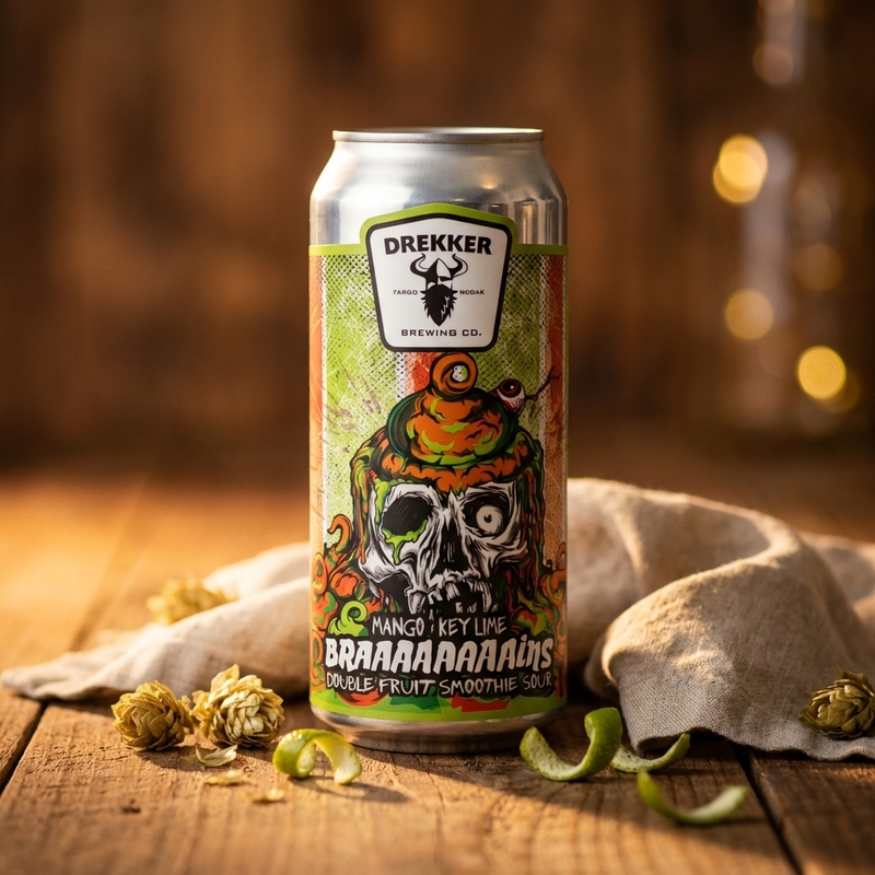 Braaaaaaaains - Mango Key Lime - Drekker Brewing Company Sour - Smoothie / Pastry 473ml - 2