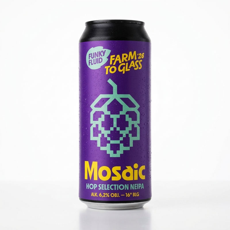 Farm to Glass '26: Mosaic - Funky Fluid IPA - New England / Hazy 500ml - 1