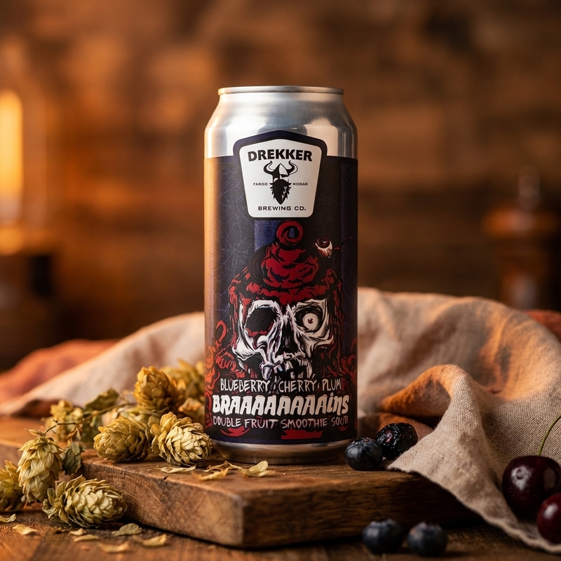 Braaaaaaaains - Blueberry, Plum, Cherry - Drekker Brewing Company Sour - Smoothie / Pastry 473ml - 2