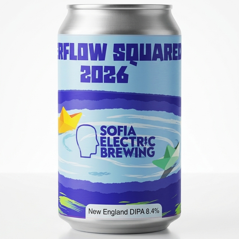 Overflow Squared 2026 - Sofia Electric Brewing IPA - Imperial / Double New England / Hazy 330ml - 2