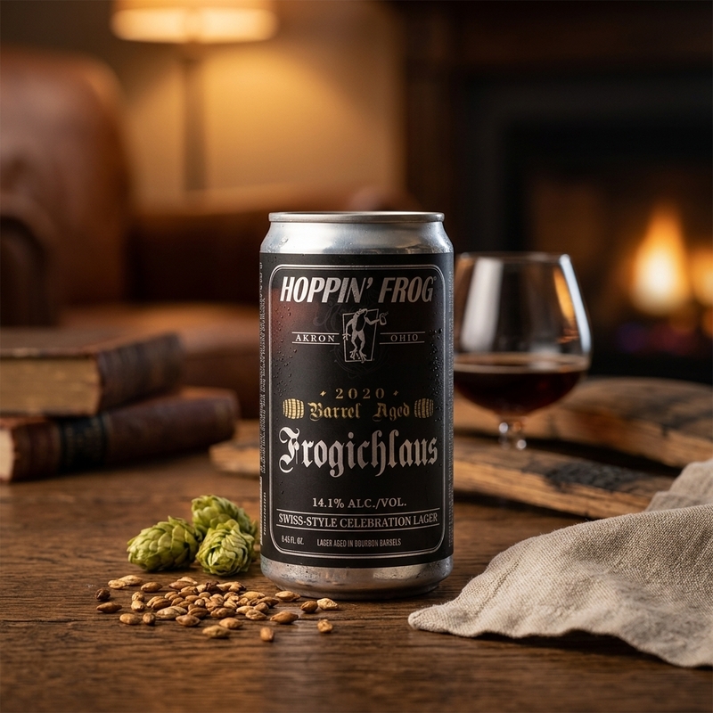 Barrel Aged Frogichlaus Swiss-Style Celebration - Hoppin' Frog Brewery Lager - Strong 250ml - 1