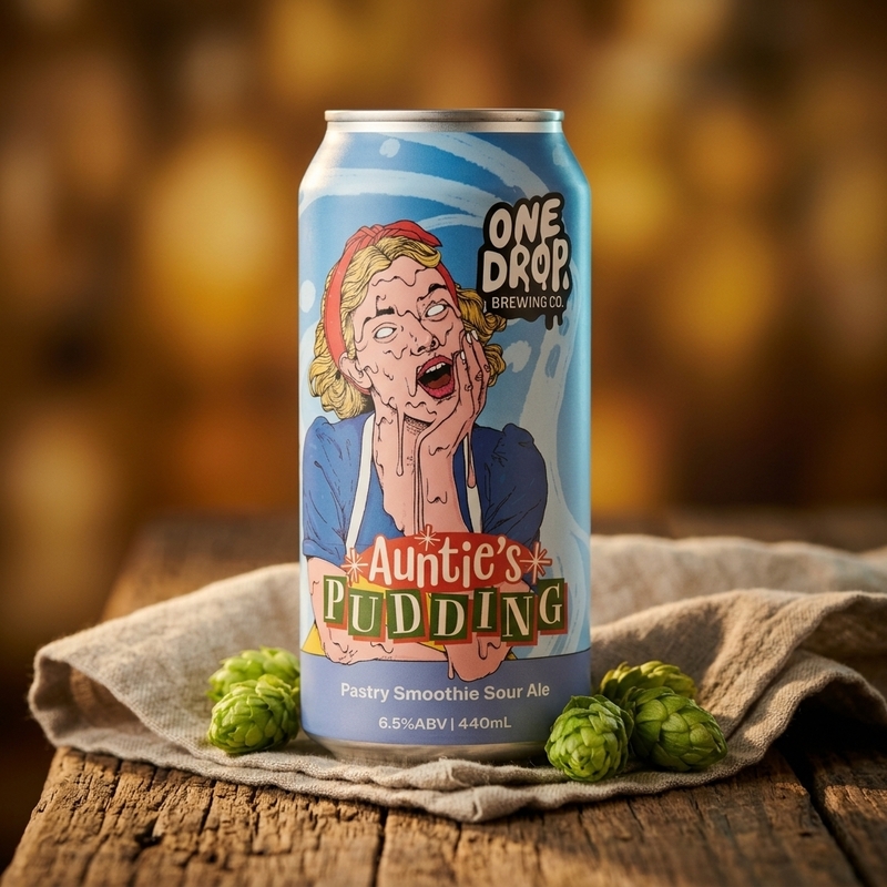 Aunties Pudding - One Drop Brewing Co Sour - Smoothie / Pastry 440ml - 1