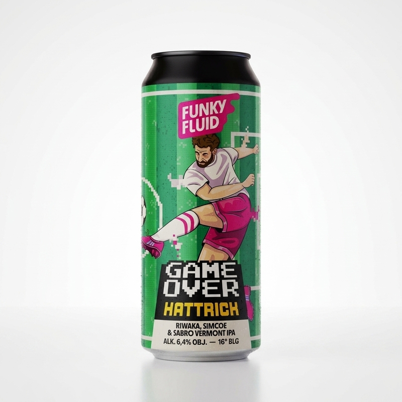 Game Over: Hattrick - Funky Fluid IPA - New England / Hazy 500ml - 2