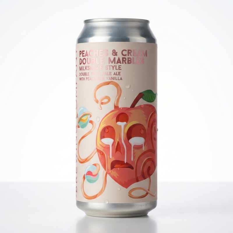 Peaches & Cream Double Marbles - More Brewing Company IPA - Imperial / Double Milkshake 473ml - 2
