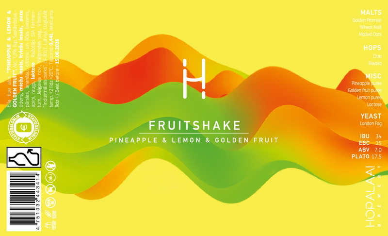 Fruitshake: Pineapple & Lemon & Golden Fruit - Hopalaa IPA - Milkshake 440ml - 1