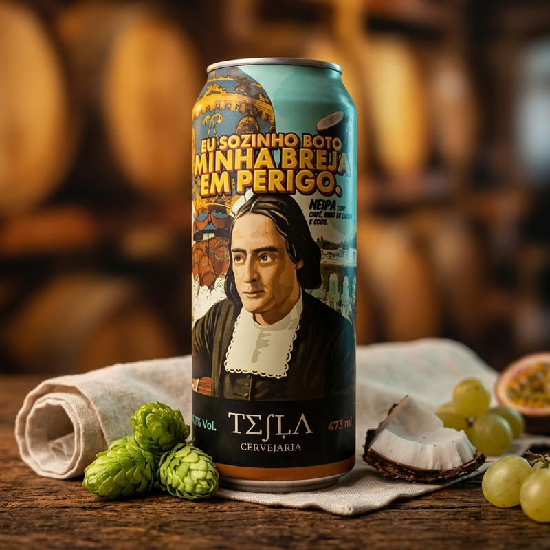 Eu Sozinho Boto Minha Breja Em Perigo - Tesla Cervejaria IPA - New England / Hazy 440ml - 1