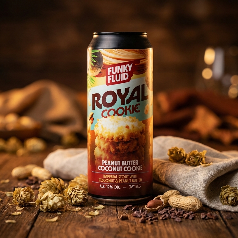 Royal Cookie: Peanut Butter Coconut Cookie - Funky Fluid Stout - Imperial / Double Pastry 500ml - 2