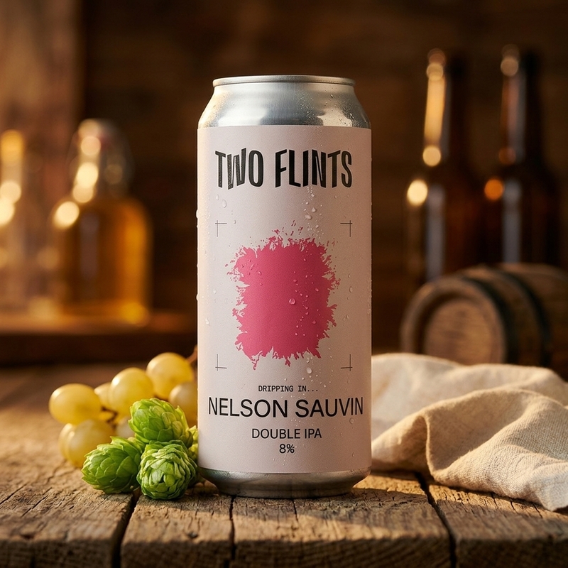 Dripping In... Nelson Sauvin - Two Flints IPA - Imperial / Double New England / Hazy 440ml - 1