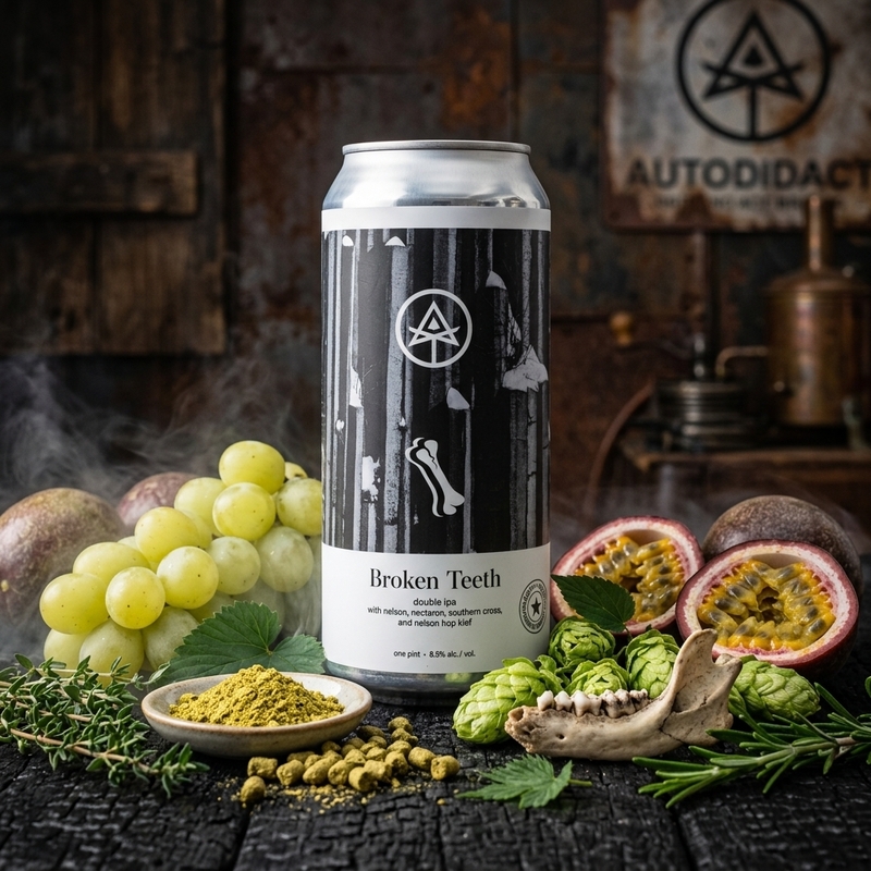 Broken Teeth / Bad Bones - Autodidact Beer IPA - Imperial / Double New England / Hazy 473ml - 1