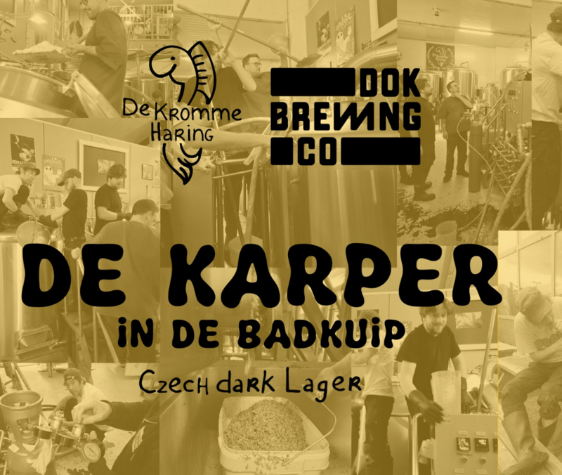 Karper in de Badkuip (collab met DOK brewing) 75CL - De Kromme Haring Lager - Dark 750ml - 1