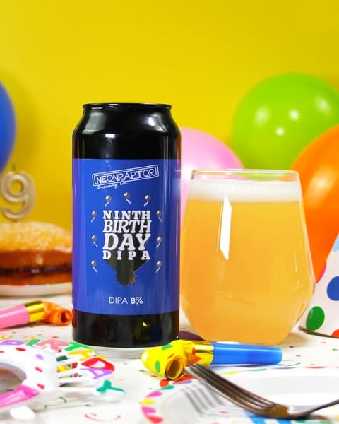 Ninth Birthday DIPA - Neon Raptor Brewing Co. IPA - Imperial / Double New England / Hazy 440ml - 1