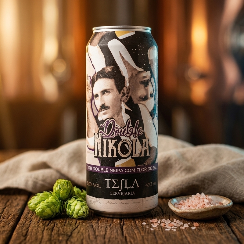 Double Nikola - Tesla Cervejaria IPA - Imperial / Double New England / Hazy 440ml - 1