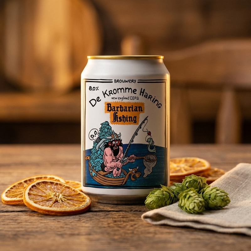 Barbarian Fishing Superdelic Columbus - De Kromme Haring IPA - Imperial / Double New England / Hazy 330ml - 2