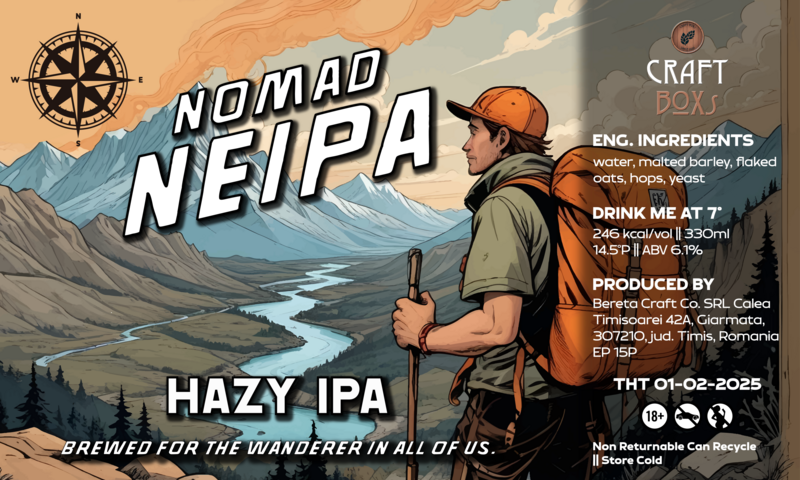 Nomad NEIPA - Bereta Brewing Co. IPA - New England / Hazy 330ml - 1