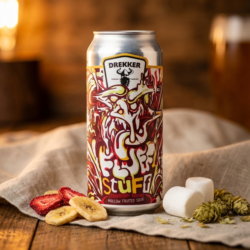 Fluff Stuff - Strawberry Banana - Drekker Brewing Company Sour - Smoothie / Pastry 473ml - 2