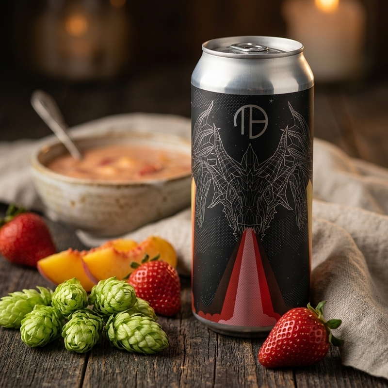 Hydra | Strawberry + Peach + Cream - Mortalis Brewing Company Sour - Smoothie / Pastry 473ml - 1