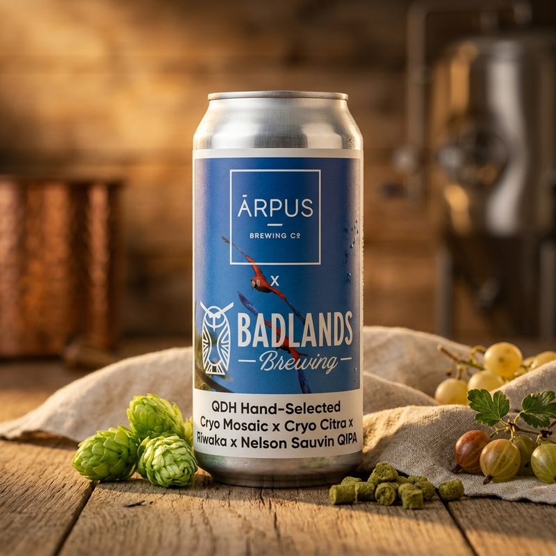 Ārpus x Badlands Brewing QDH Hand-Selected Cryo Mosaic x Cryo Citra x Riwaka x Nelson Sauvin QIPA - Ārpus Brewing Co. IPA - Quadruple 440ml - 2
