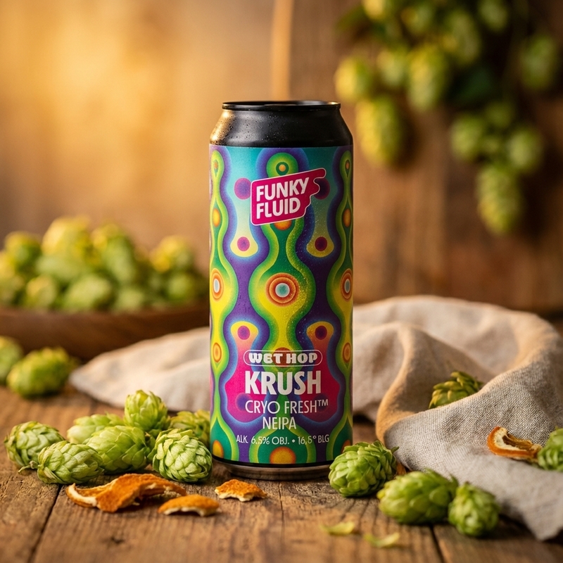 Wet Hop: Krush - Funky Fluid IPA - New England / Hazy 500ml - 2