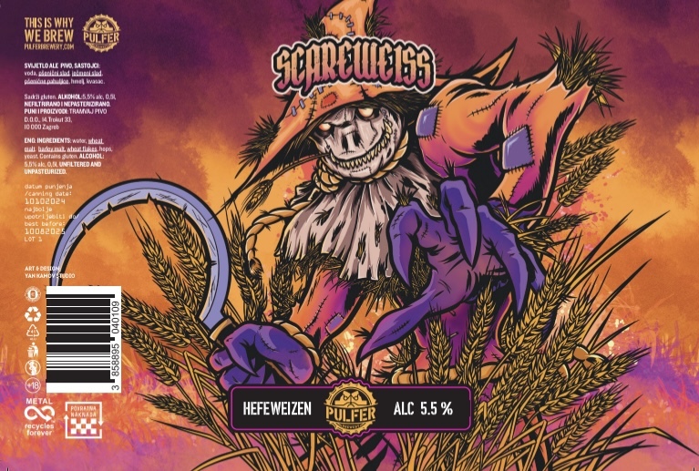 Scareweiss - Pulfer Brewery Wheat Beer - Hefeweizen 500ml - 1