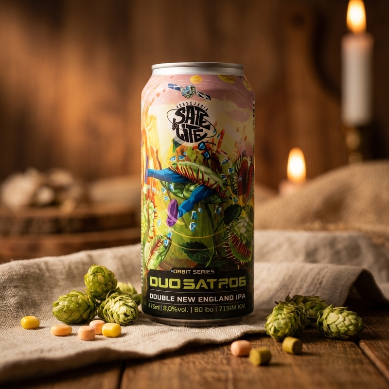 Duosat p.06 - Cervejaria Satélite IPA - Imperial / Double New England / Hazy 440ml - 1