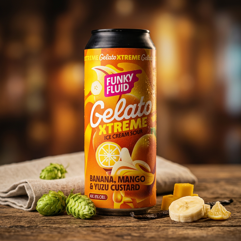 Gelato XTREME: Banana, Mango & Yuzu Custard - Funky Fluid Sour - Smoothie / Pastry 500ml - 2