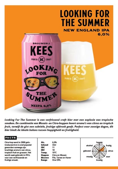 Looking For The Summer - Brouwerij Kees IPA - New England / Hazy 330ml - 1