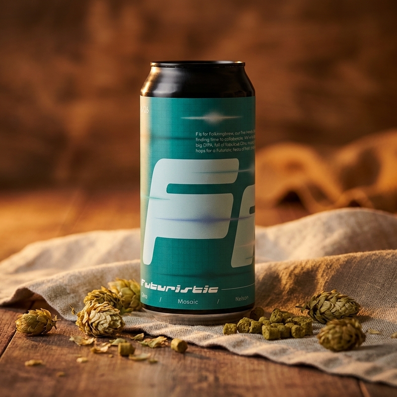 Futuristic (Folkingebrew collab) - Neon Raptor Brewing Co. IPA - Imperial / Double New England / Hazy 440ml - 2